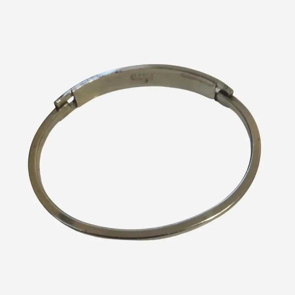 Vintage mexican alapaca silver hinge bangle